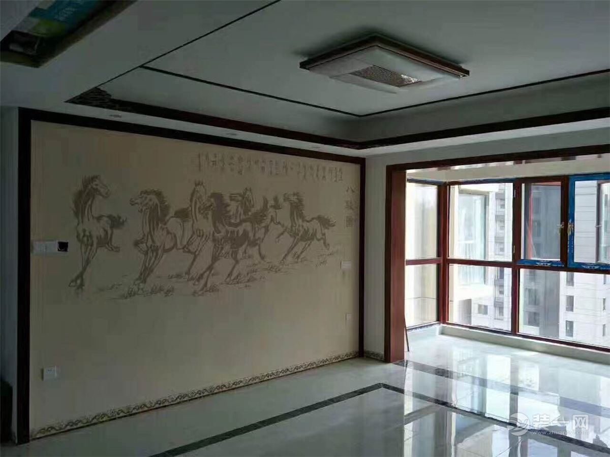 南昌万达文化旅游城E区107㎡新中式风格完工实景图